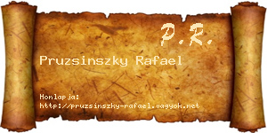 Pruzsinszky Rafael névjegykártya